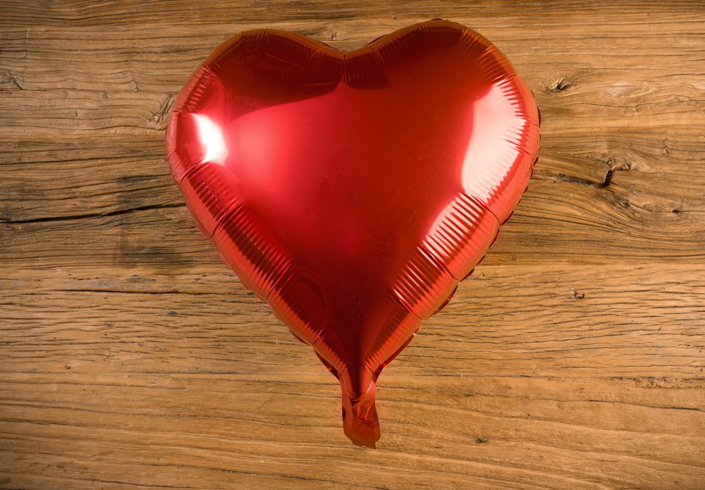 Globos corazón color rojo metalizado - LOVERSpack