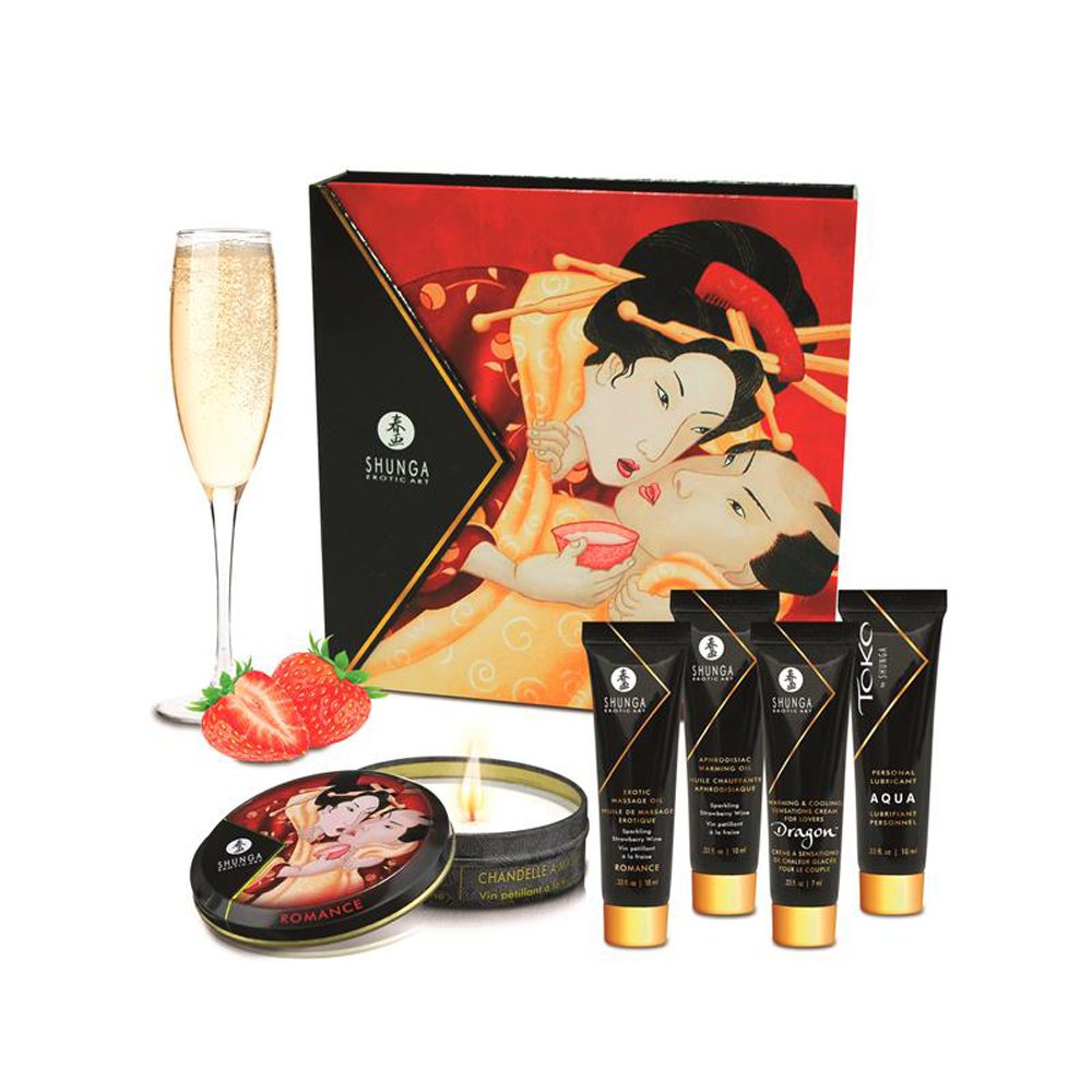 Kit Secretos de una Geisha Aroma Cava y Fresas - Shunga - LOVERSpack